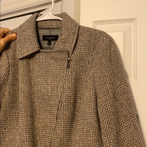 Grey tweed motorcycle jacket Talbots 12 - Picture 7 of 9